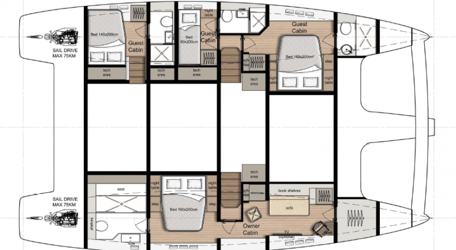 SUNREEF SAIL 50 layout 5
